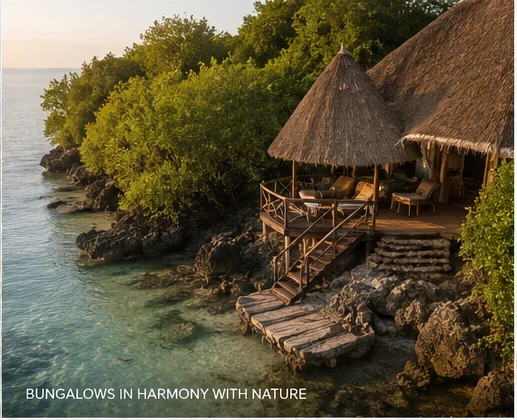 Coastal bungalows built in harmony with Zanzibar nature